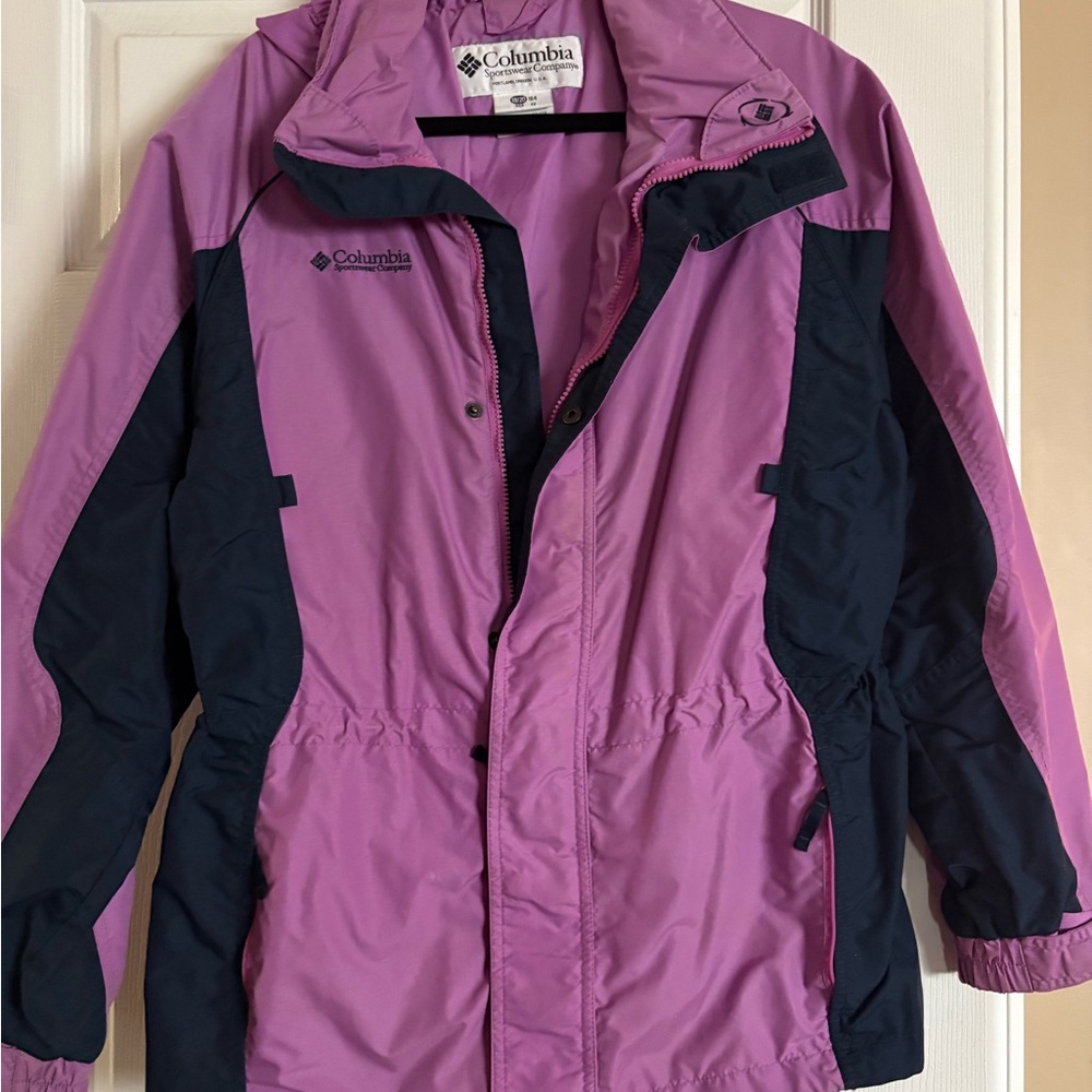 Columbia Purple and Navy Rain Jacket and wind breaker.